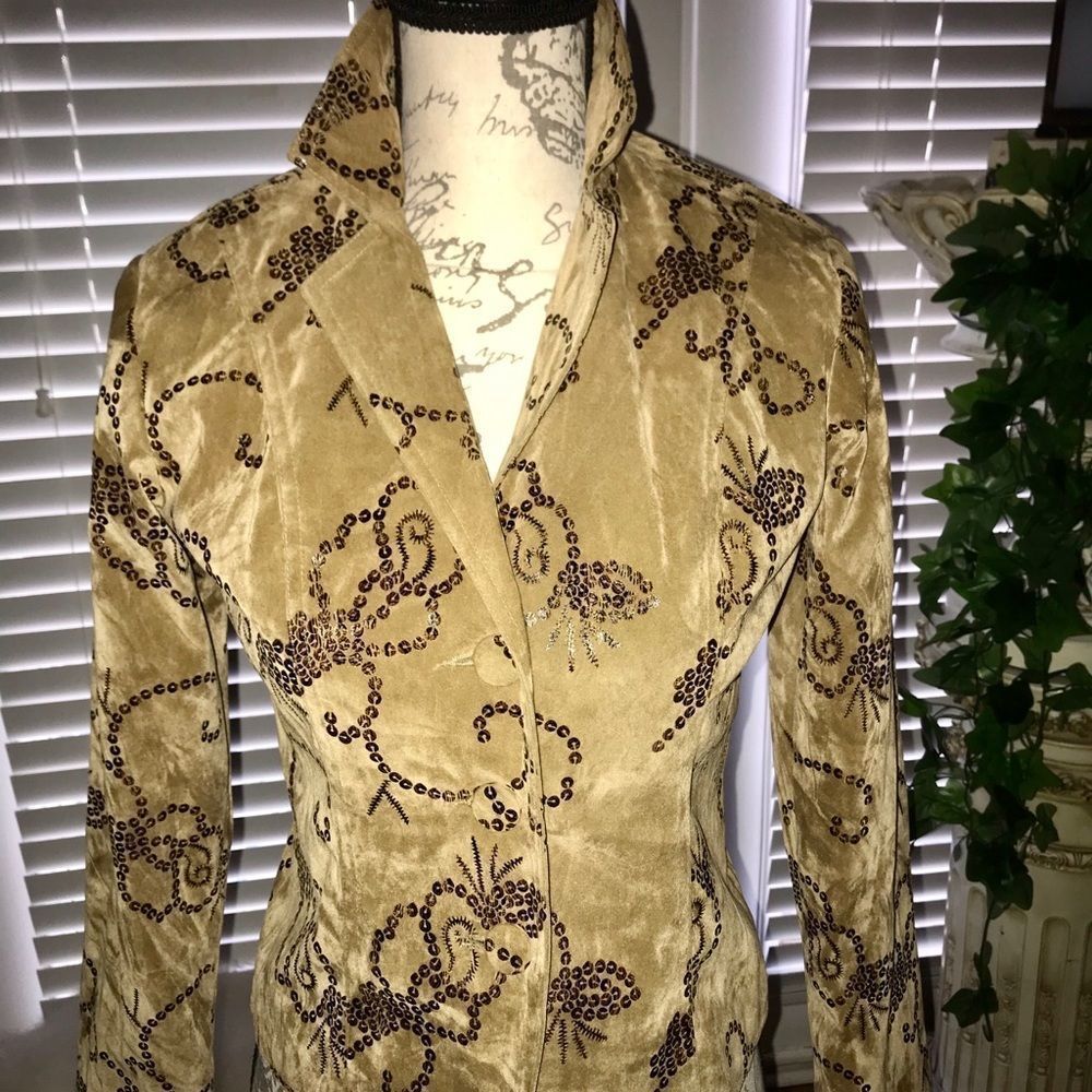 Bamboo Traders Sequin Brown Jacket - image 1